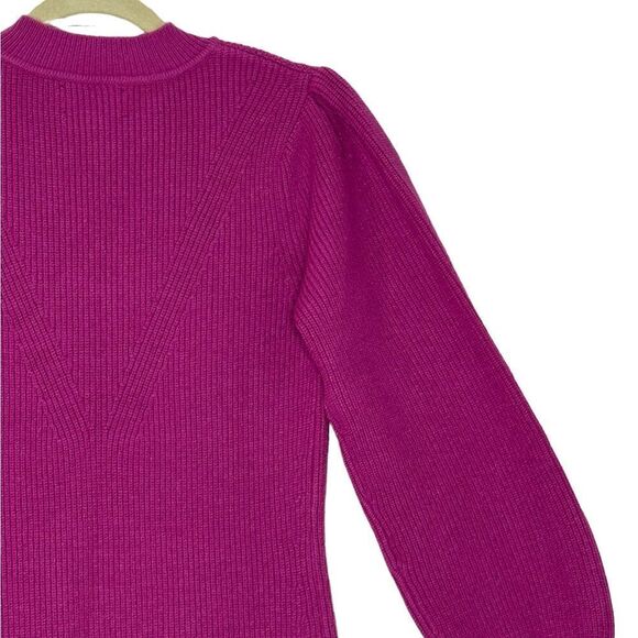 Donna Morgan Raspberry Pink Puff Sleeve Sweater Dress | Size M - Picture 11 of 12